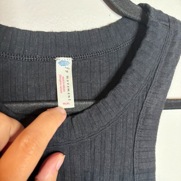 FP Movement Free People black ribbed high neck tank - Picture 2 of 4